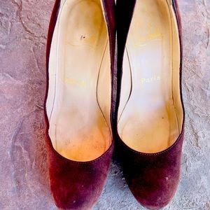 Christian Louboutin Brown Velvet Heels